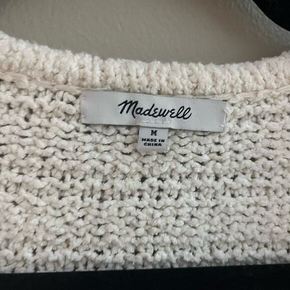 Madewell Bronson Chunky Textured Cream Cardigan-Size Medium - Picture 7 of 8